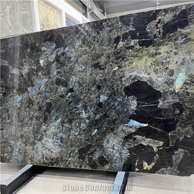 Exotic Stone Labradorite Blue Granite Slabs For Flooring