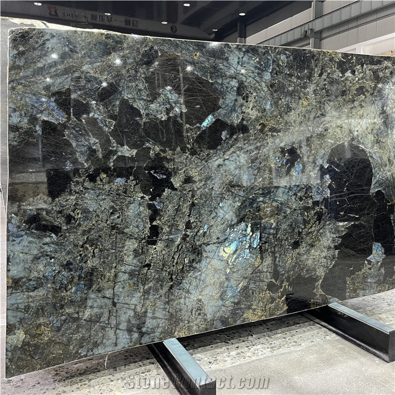 Exotic Stone Labradorite Blue Granite Slabs For Flooring