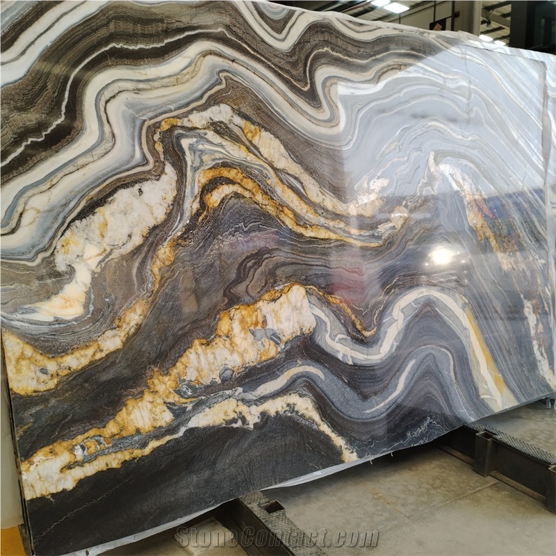 Factory Price Natural Black Tremendal Quartzite Slab For Bar