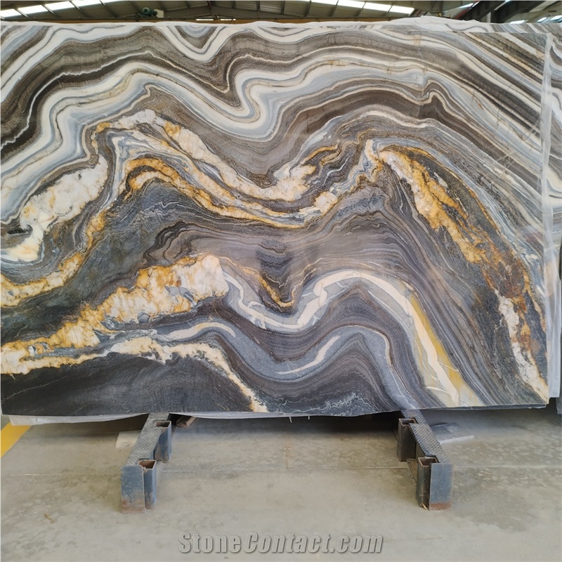 Factory Price Natural Black Tremendal Quartzite Slab For Bar