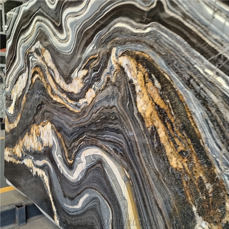 Factory Price Natural Black Tremendal Quartzite Slab For Bar