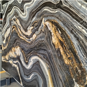 Factory Price Natural Black Tremendal Quartzite Slab For Bar
