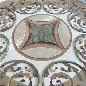 Good Design Water-Jet Pattern Round Medallion Floor Tiles