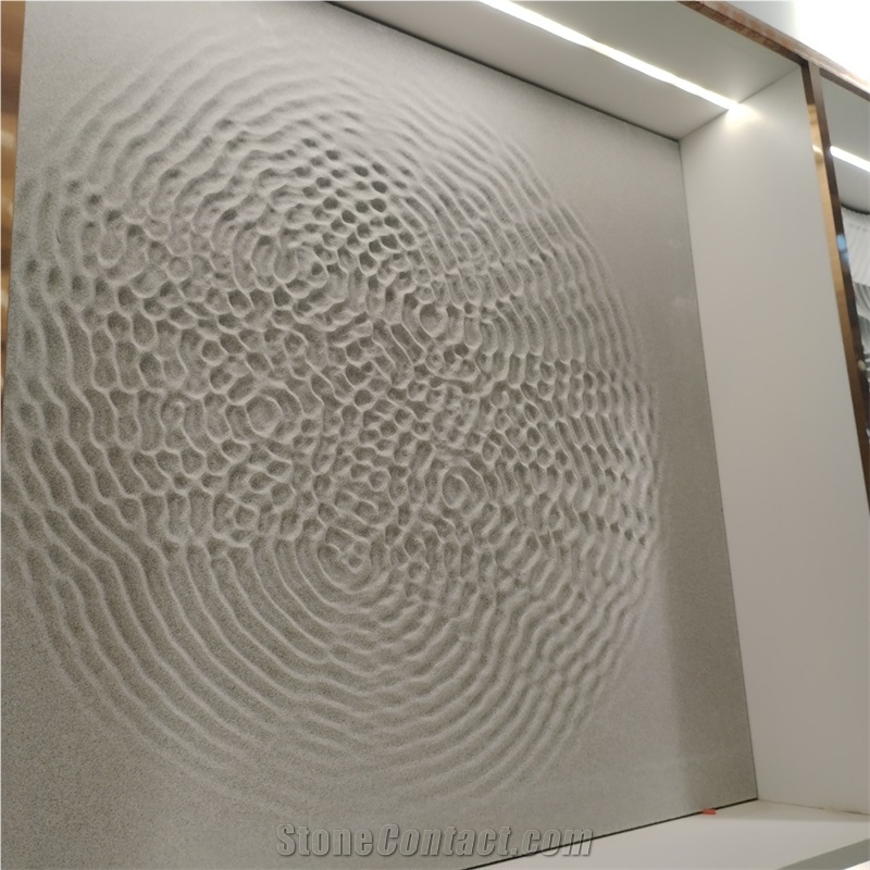 Grey Limestone CNC Carving 3D Wall Decor Panels