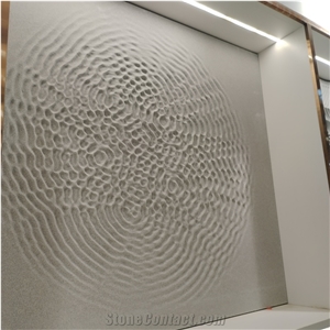 Grey Limestone CNC Carving 3D Wall Decor Panels