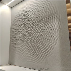 Grey Limestone CNC Carving 3D Wall Decor Panels