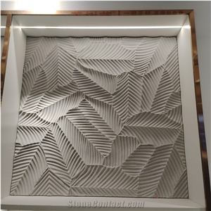 Grey Marble CNC Carving Design Custom Processe3d Wall Panels