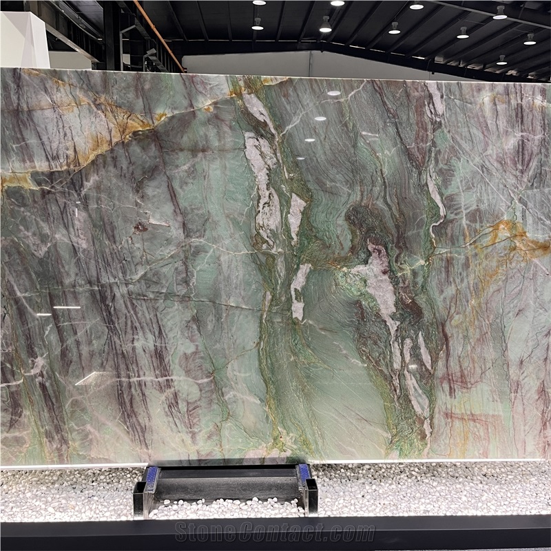 Luxury Top Quality Royal Green Quartzite Slab For Wall Decor