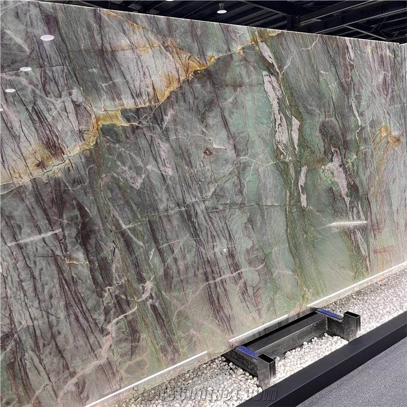 Luxury Top Quality Royal Green Quartzite Slab For Wall Decor