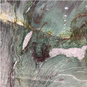 Luxury Top Quality Royal Green Quartzite Slab For Wall Decor