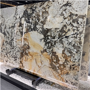Natural Crystal Backlit Patagonia Quartzite Slabs For Wall