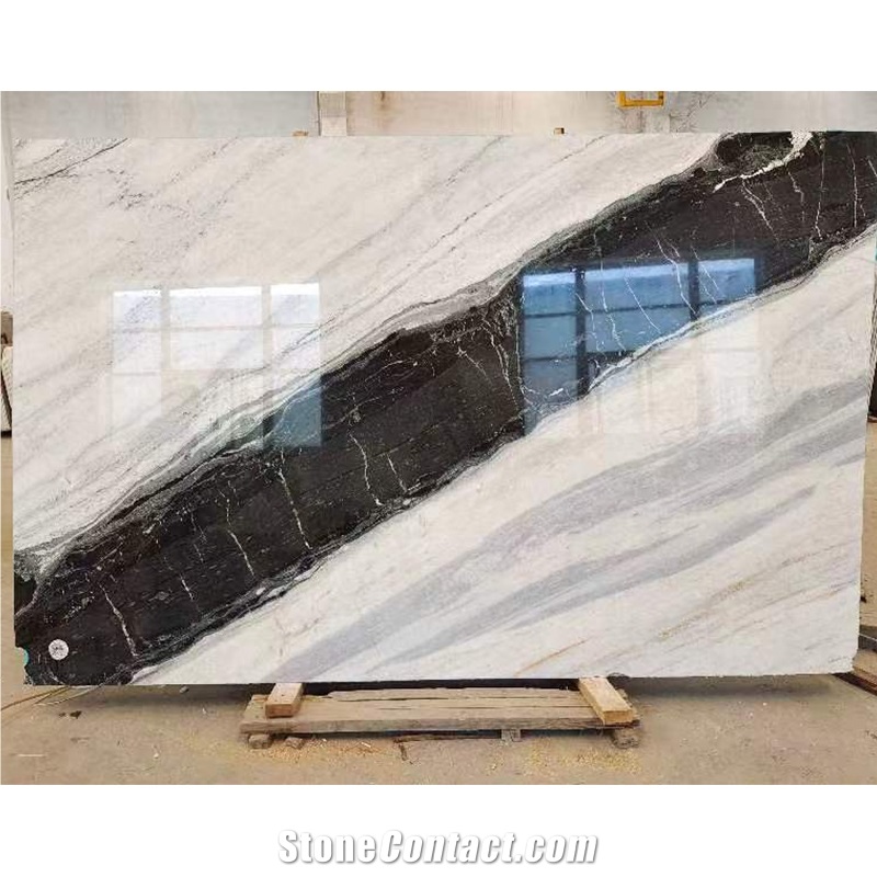Polished China Panda White Marble Slab For Floor Wall Tiles