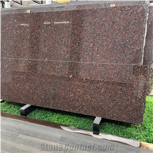 Rosso Santiago Granite Slabs For Exterior Wall Decor