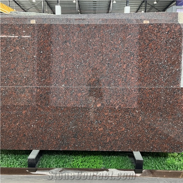 Rosso Santiago Granite Slabs For Exterior Wall Decor