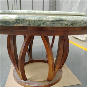 Sapanca Green Marble Large Round Table Top With Turntable