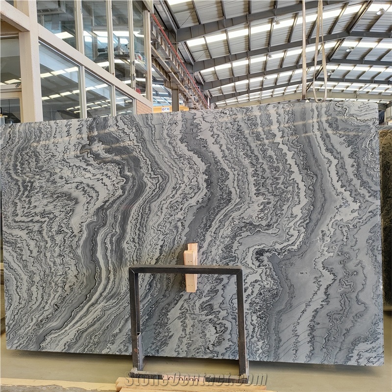 Wave Grain Blue Marble Silver Wave Marble Tiles For Floor
