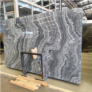 Wave Grain Blue Marble Silver Wave Marble Tiles For Floor