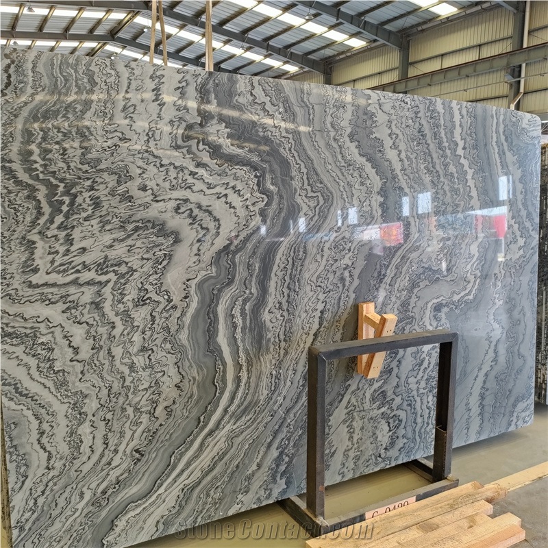 Wave Grain Blue Marble Silver Wave Marble Tiles For Floor