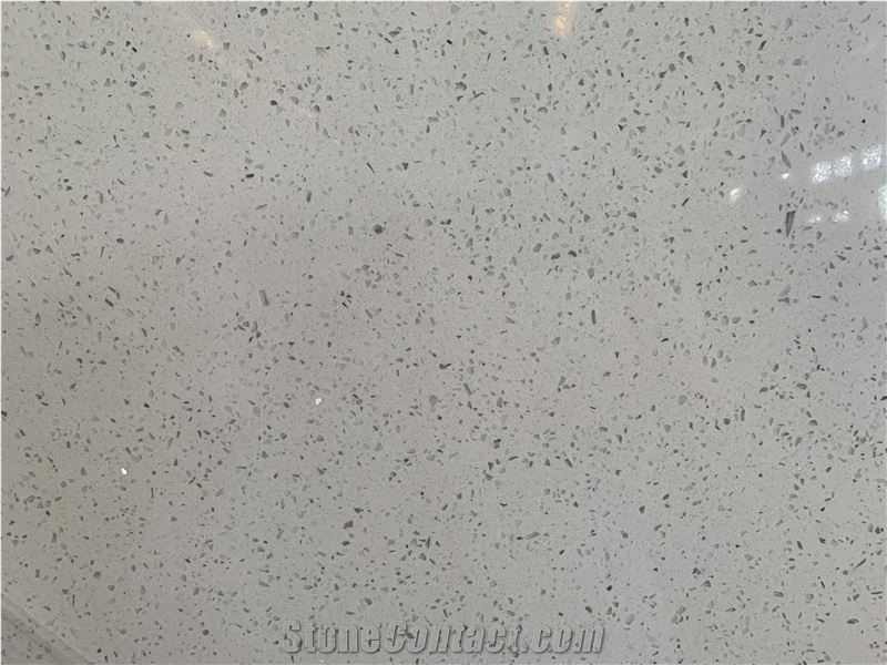 Sparkle White Particle Colors Quartz Stone Tiles