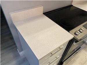 Sparkle White Particle Colors Quartz Stone Tiles