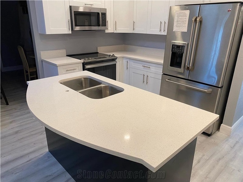 Sparkle White Particle Colors Quartz Stone Tiles