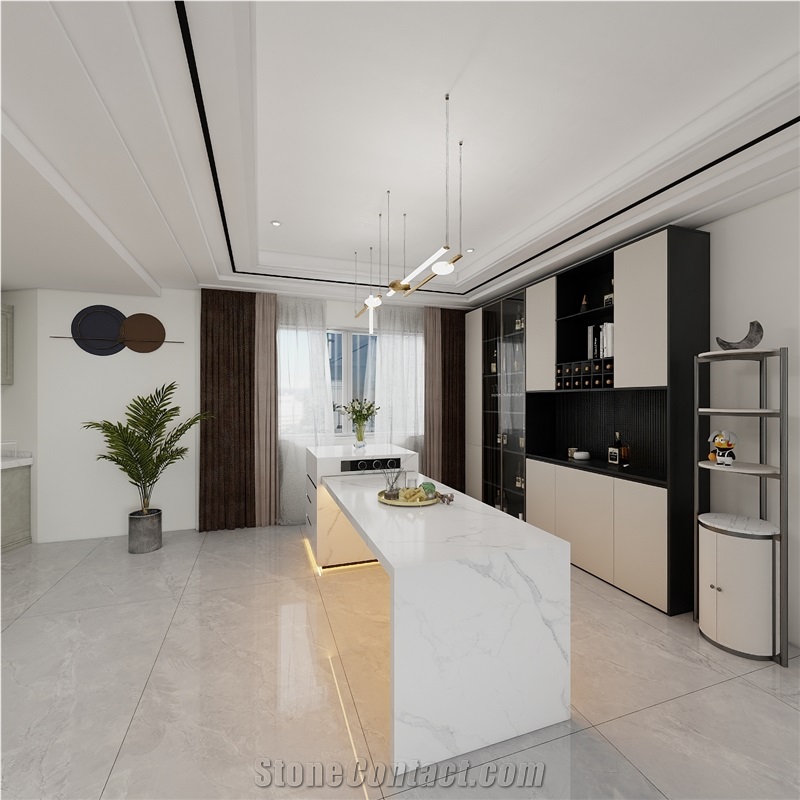 Yinchuan White Sintered Stone Kitchen Island Tops