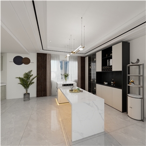 Yinchuan White Sintered Stone Kitchen Island Tops