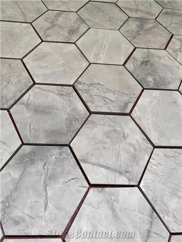 Super White Quartzite 10Mm 12Mm Hexagon Kit Kat Herringbone
