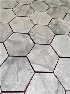 Super White Quartzite 10Mm 12Mm Hexagon Kit Kat Herringbone