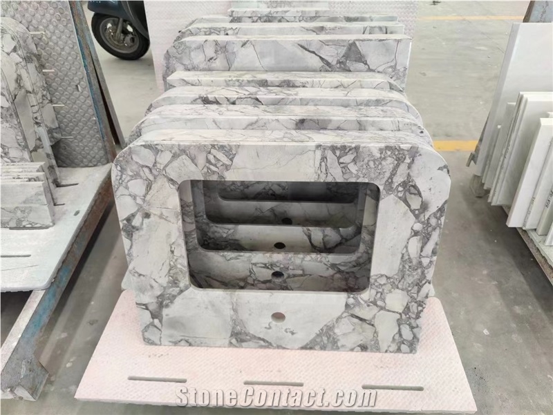 Super White Quartzite Basin Vanity Sink/ Kitchen Bath Tops
