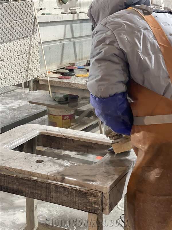 Super White Quartzite Basin Vanity Sink/ Kitchen Bath Tops