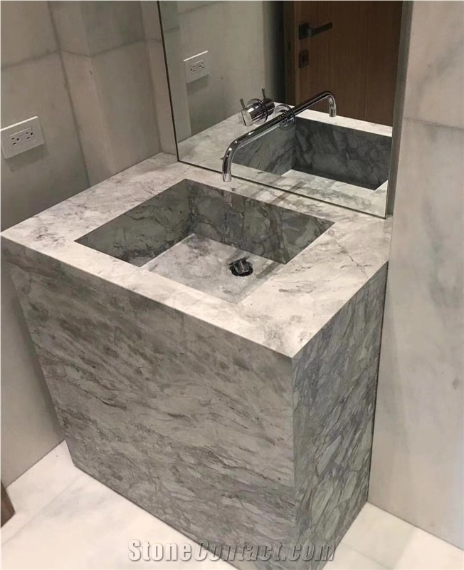 Super White Quartzite Basin Vanity Sink/ Kitchen Bath Tops