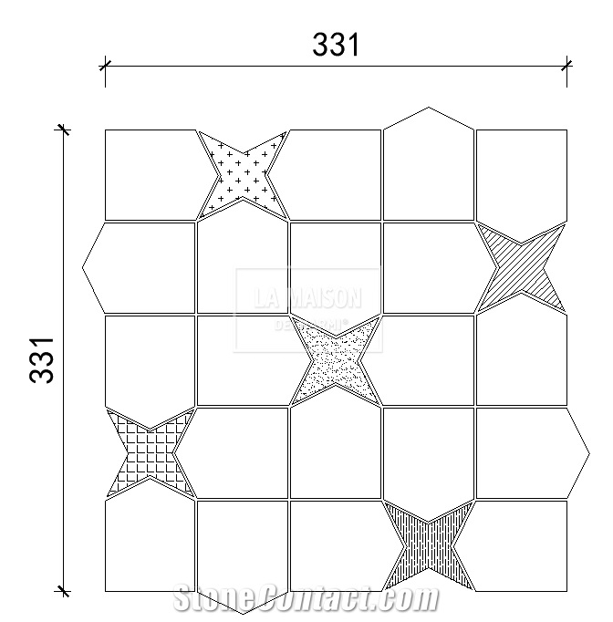 Designed Pattern Waterjet Natural Marble Customized Mosaic