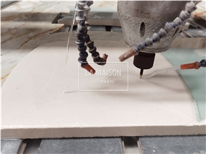 Waterjet&CNC Carving White Limestone Stone For Wall Tiles