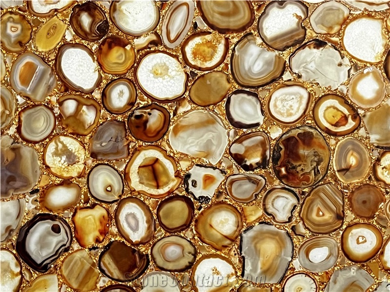 Agate Slab ,Backlit Stone Wall