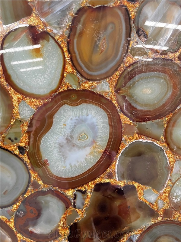Agate Slab ,Backlit Stone Wall