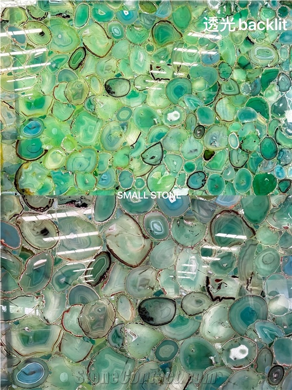 Backlit Green Agate Background Wall, Floor Tiles