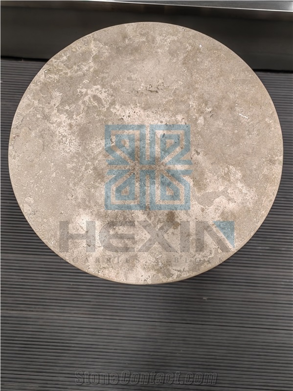 Roman Travertine Round Stool