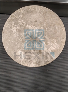 Roman Travertine Round Stool