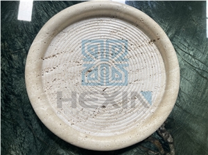 Roman Travertine Round Unfilled Plate