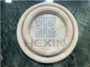 Roman Travertine Round Unfilled Plate