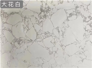 Artificial Calacatta White Solid Surface Marble Slab