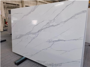 Calacatta White Quartz, Engineered Stone Slabs6d Print