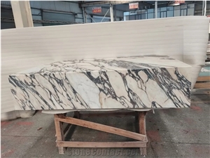 Natural Stone Plinth Calacatta Violet Marble Coffee Table