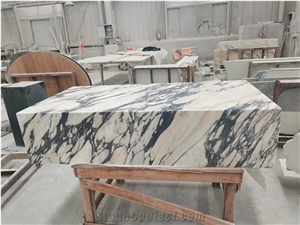 Natural Stone Plinth Calacatta Violet Marble Coffee Table