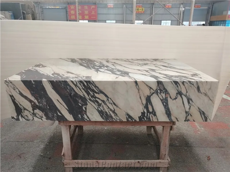 Natural Stone Plinth Calacatta Violet Marble Coffee Table