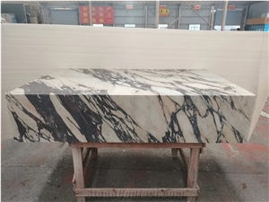 Natural Stone Plinth Calacatta Violet Marble Coffee Table