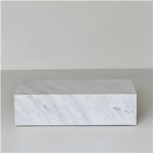 Optimustone Marble Furniture Carrara White Stone Plinth