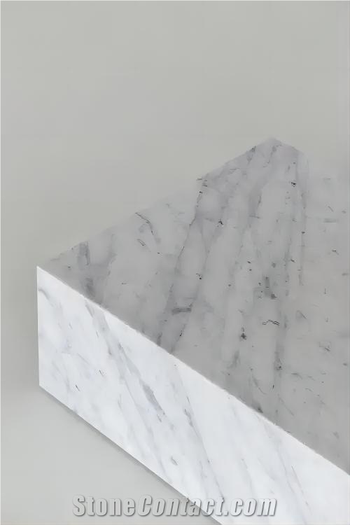 Optimustone Marble Furniture Carrara White Stone Plinth