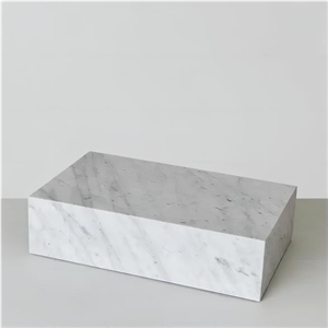 Optimustone Marble Furniture Carrara White Stone Plinth